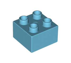 Duplo Medium Azure Brick 2 x 2 (3437 / 89461)