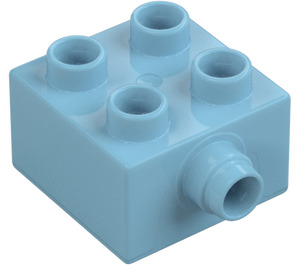 Duplo Medium Azure Brick 2 x 2 with Pin Joint (22881)