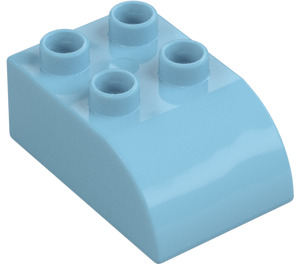 Duplo Medium Azure Brick 2 x 3 with Curved Top (2302)