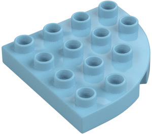 Duplo Medium azuurblauw Plaat 4 x 4 met Rond Hoek (98218)