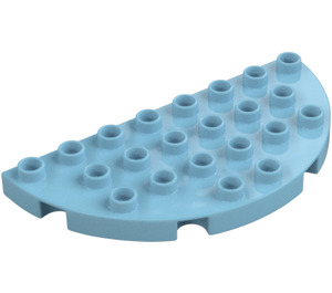 Duplo Medium Azure Platta 8 x 4 Semicircle (29304)