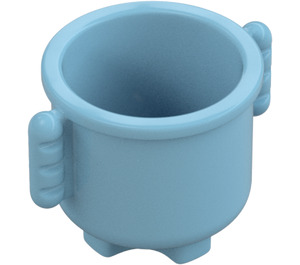 Duplo Medium Azure Pot with Grip Handles with Ridges (5729)