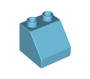Duplo Medium azuurblauw Helling 2 x 2 x 1.5 (45°) (6474 / 67199)