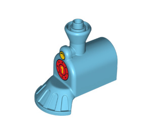 Duplo Medium asurblå Tog Front 2 x 4 med "1" (28592 / 28929)