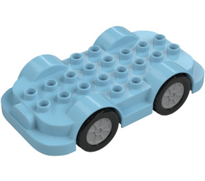 Duplo Medium azuurblauw Wheelbase met Flywheel 4 x 8 (65567)