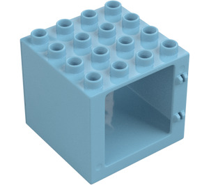 Duplo Medium azuurblauw Raamkozijn 4 x 4 x 3 (11345 / 18857)