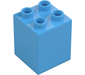 Duplo Medium blå Kloss 2 x 2 x 2 (31110)