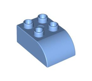 Duplo Medium Blue Brick 2 x 3 with Curved Top (2302)