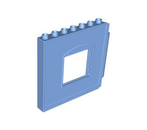 Duplo Medium Blue Panel 1 x 8 x 6 with Window - Left (51260)