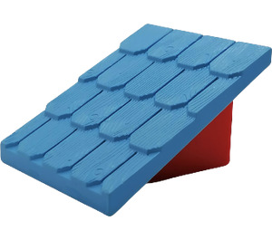 Duplo Medium Blue Shingled Roof with Red Base 2 x 4 x 2 (4860 / 73566)