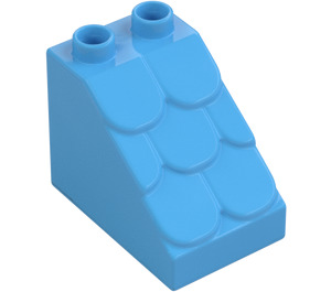 Duplo Medium Blue Slope 2 x 3 x 2 with Roof Tiles (15580)