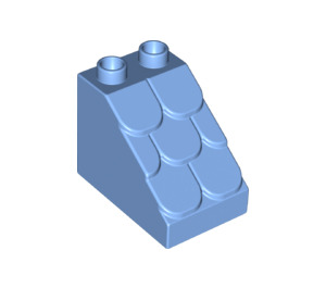 Duplo Medium Blue Slope 2 x 3 x 2 with Roof Tiles (15580)