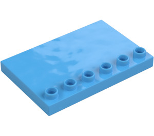 Duplo Bleu Moyen Tuile 4 x 6 avec Tenons sur Bord (31465)