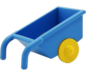 Duplo Medium Blue Wheelbarrow with Yellow Wheels (2292)