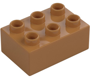 Duplo Středně tmavá tělová Kostka 2 x 3 (87084)