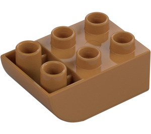 Duplo Středně tmavá tělová Kostka 2 x 3 s Převrácený Sklon Curve (98252)