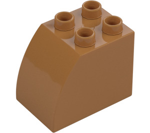 Duplo Medium Dark Flesh Brick 2 x 3 x 2 with Curved Side (11344)