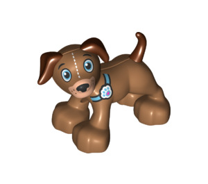 Duplo Medium Dark Flesh Dog with Paw-Print Harness (26130)