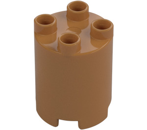 Duplo Beige Moyennement Foncé Rond Brique 2 x 2 x 2 (98225)