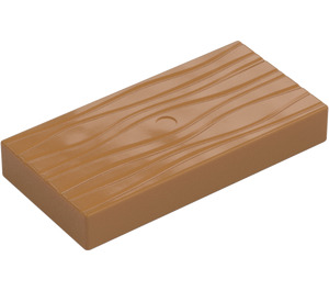 Duplo Średnio Ciemne Miąższ Płytka 2 x 4 z Woodgrain Wzór (65109)