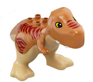 Duplo Mittleres dunkles Fleisch Tyrannosaurus Rex mit Rot Streifen (36327)