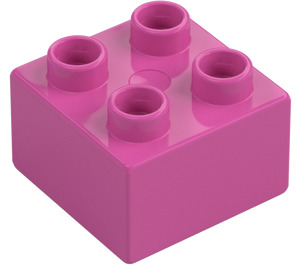 Duplo Keskitumma vaaleanpunainen Palikka 2 x 2 (3437 / 89461)