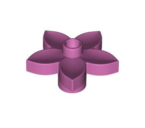 Duplo Medium Dark Pink Flower with 5 Angular Petals (6510 / 52639)