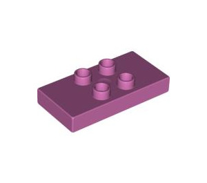 Duplo Medium Dark Pink Tile 2 x 4 x 0.33 with 4 Center Studs (Thick) (6413)