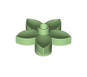 Duplo Medium Green Flower with 5 Angular Petals (6510 / 52639)