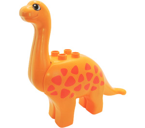 Duplo Medium Orange Brachiosaurus with Long Neck and Spots (31053)