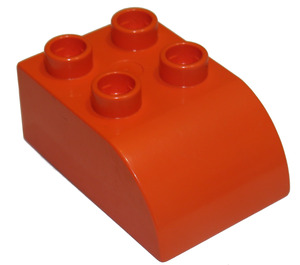 Duplo Arancione medio Mattoncino 2 x 3 con Parte superiore curva (2302)