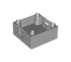 Duplo Medium stengrå Boks med Håndtere 4 x 4 x 1.5 (18016 / 47423)