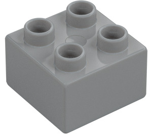 Duplo Średni kamienny szary Cegła 2 x 2 (3437 / 89461)