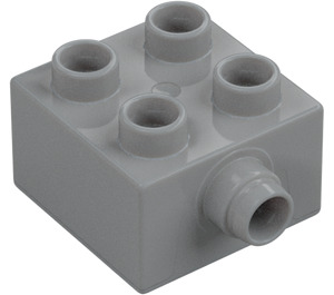 Duplo Keskitumma kivenharmaa Palikka 2 x 2 jossa Tappi Joint (22881)