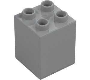 Duplo Keskitumma kivenharmaa Palikka 2 x 2 x 2 (31110)