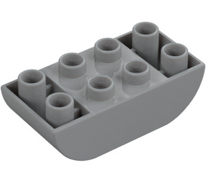 Duplo Medium steengrijs Steen 2 x 4 met Gebogen Onderkant (98224)