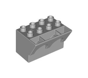 Duplo Medium steengrijs Steen 4 x 3 x 3 Wry Omgekeerd (51732)