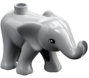 Duplo Medium Stone Gray Elephant Calf with Trunk Forward (89879)