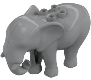 Duplo Medium Stone Gray Elephant with Circus Rug (89873)