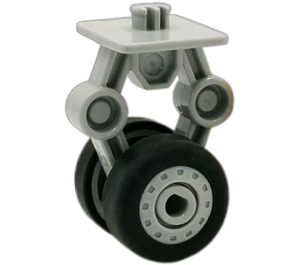 Duplo Medium Stone Gray Landing Gear with 2 Wheels (62685)