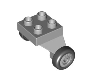 Duplo Medium Stone Gray Plane Landing Gear (13533 / 13534)