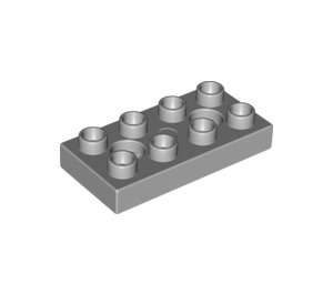 Duplo Medium Stone Gray Plate 2 x 4 with 2 Pin Holes (10661)