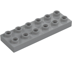 Duplo Medium steingrå Plate 2 x 6 (98233)