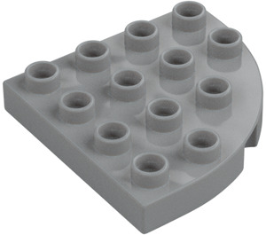 Duplo Medium Stone Gray Plate 4 x 4 with Round Corner (98218)