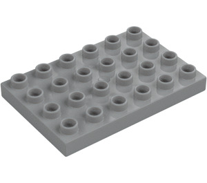 Duplo Medium Stone Gray Plate 4 x 6 (25549)