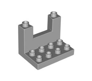 Duplo Medium Stone Gray Plate with gun Slit 3 x 4 x 2 (51698)