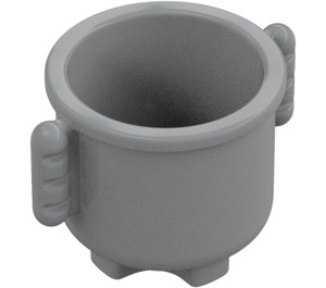 Duplo Medium Stone Gray Pot with Grip Handles with Ridges (5729)