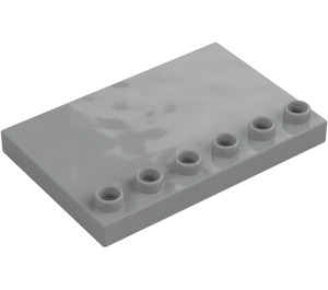 Duplo Gris piedra medio Plana 4 x 6 con Espigas en Borde (31465)