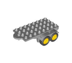 Duplo Medium Stone Gray Truck Trailer Assembly (25081)