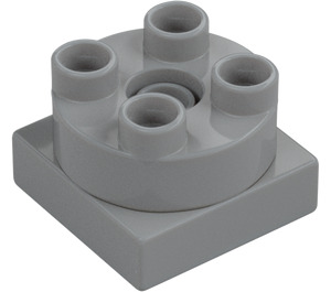 Duplo Medium Stone Gray Turn Brick 2 x 2 (10888)